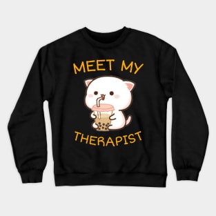 My Cat Is My Therapist Graphi Crewneck Sweatshirt